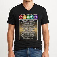 10 Commandments Of Bingo Bingo Player V-Neck T-Shirt