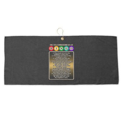 10 Commandments Of Bingo Bingo Player Large Microfiber Waffle Golf Towel