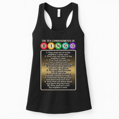 10 Commandments Of Bingo Bingo Player Womens Tank Top