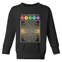 10 Commandments Of Bingo Bingo Player Toddler Sweatshirt
