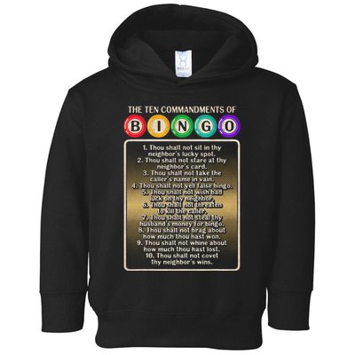 10 Commandments Of Bingo Bingo Player Toddler Hoodie