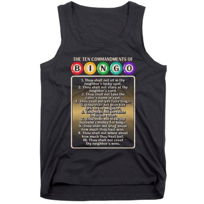 10 Commandments Of Bingo Bingo Player Tank Top