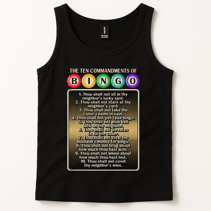 10 Commandments Of Bingo Bingo Player Tank Top