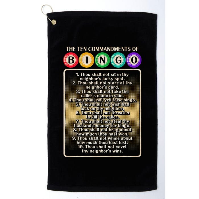 10 Commandments Of Bingo Bingo Player Golf Towel