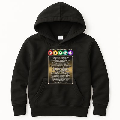 10 Commandments Of Bingo Bingo Player Kids Hoodie