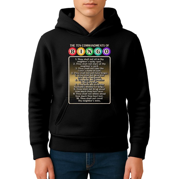 10 Commandments Of Bingo Bingo Player Kids Hoodie