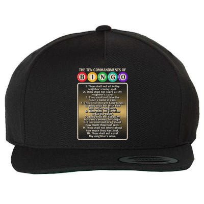 10 Commandments Of Bingo Bingo Player Wool Snapback Cap