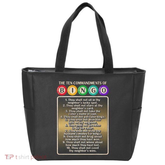 10 Commandments Of Bingo Bingo Player Zip Tote Bag