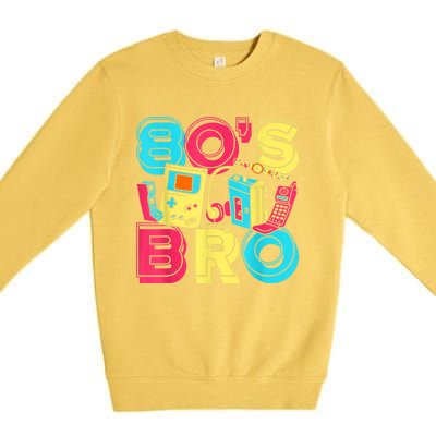 1980s Costume Party Vintage 80s Music Lover 80s Bro Eighties Premium Crewneck Sweatshirt