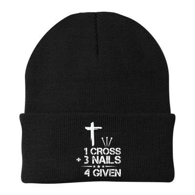 1 Cross Plus 3 Nails Equal 4 Given Christian Faith Cross Beanie