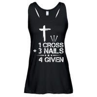 1 Cross Plus 3 Nails Equal 4 Given Christian Faith Cross Ladies Essential Flowy Tank