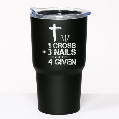 1 Cross Plus 3 Nails Equal 4 Given Christian Faith Cross Tumbler
