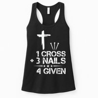 1 Cross Plus 3 Nails Equal 4 Given Christian Faith Cross Womens Tank Top