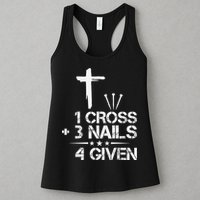 1 Cross Plus 3 Nails Equal 4 Given Christian Faith Cross Womens Tank Top