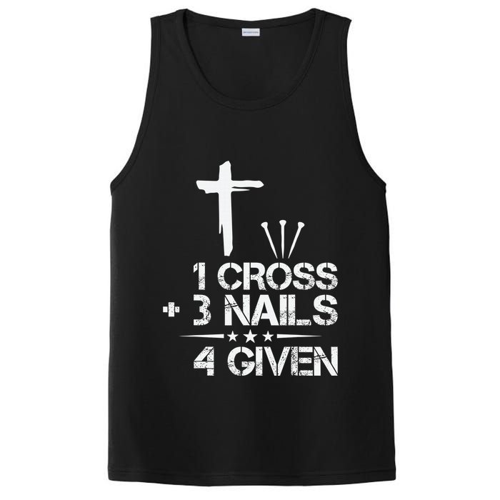 1 Cross Plus 3 Nails Equal 4 Given Christian Faith Cross PosiCharge Competitor Tank