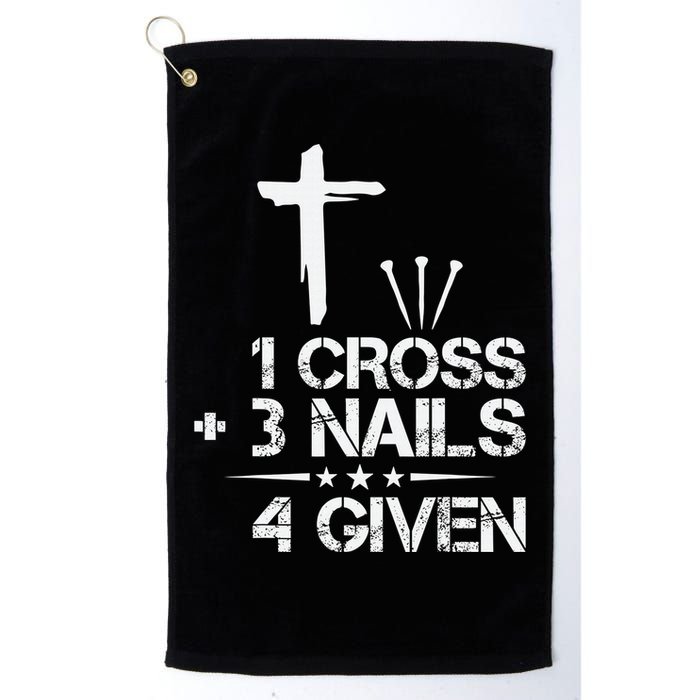 1 Cross Plus 3 Nails Equal 4 Given Christian Faith Cross Golf Towel