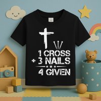 1 Cross Plus 3 Nails Equal 4 Given Christian Faith Cross Toddler T-Shirt