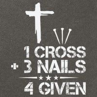 1 Cross Plus 3 Nails Equal 4 Given Christian Faith Cross Cotton Canvas Backpack