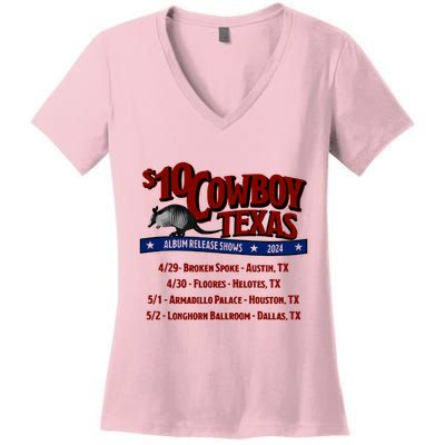 $10 Cowboy Release Charley Crockett Women's V-Neck T-Shirt