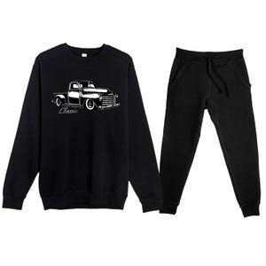 1950s Classic Truck Design Premium Crewneck Sweatsuit Set