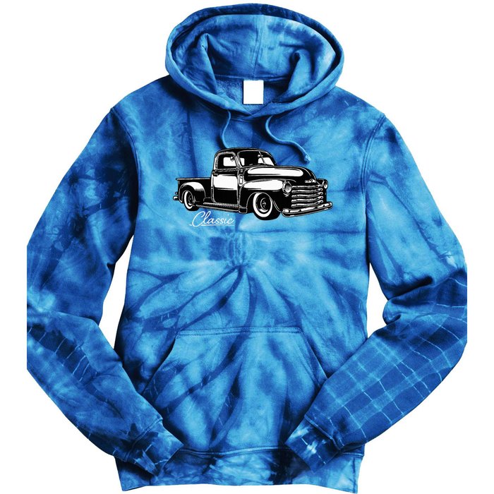 1950s Classic Truck Design Tie Dye Hoodie