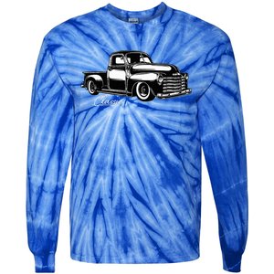 1950s Classic Truck Design Tie-Dye Long Sleeve Shirt