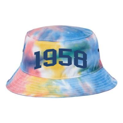 1958 Classic Vintage Grey, 65th Birthday Present Gifts Tie Dye Newport Bucket Hat