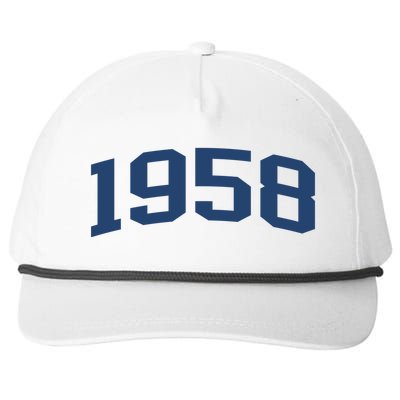 1958 Classic Vintage Grey, 65th Birthday Present Gifts Snapback Five-Panel Rope Hat