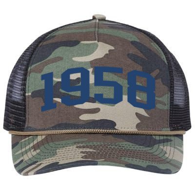 1958 Classic Vintage Grey, 65th Birthday Present Gifts Retro Rope Trucker Hat Cap