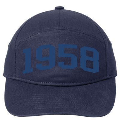 1958 Classic Vintage Grey, 65th Birthday Present Gifts 7-Panel Snapback Hat