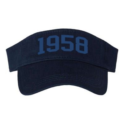 1958 Classic Vintage Grey, 65th Birthday Present Gifts Valucap Bio-Washed Visor