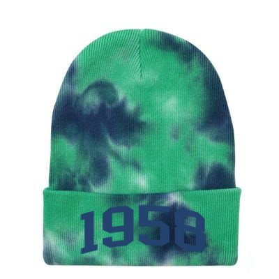 1958 Classic Vintage Grey, 65th Birthday Present Gifts Tie Dye 12in Knit Beanie