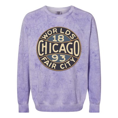 1893 Chicago WorldS Fair Vintage Design Colorblast Crewneck Sweatshirt