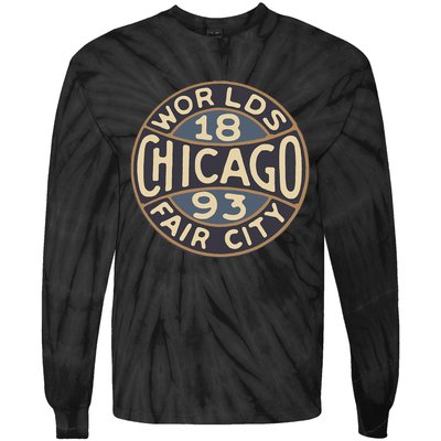 1893 Chicago WorldS Fair Vintage Design Tie-Dye Long Sleeve Shirt