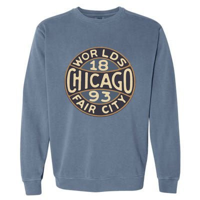 1893 Chicago WorldS Fair Vintage Design Garment-Dyed Sweatshirt