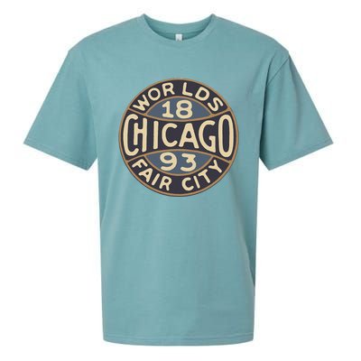 1893 Chicago WorldS Fair Vintage Design Sueded Cloud Jersey T-Shirt