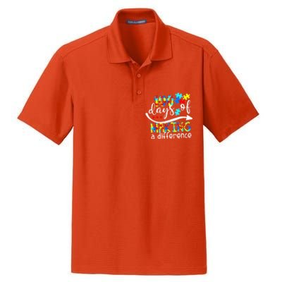 100 Days 100th Day Of School Teacher Autism Awareness Gift Dry Zone Grid Polo