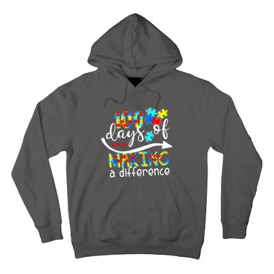 100 Days 100th Day Of School Teacher Autism Awareness Gift Hoodie