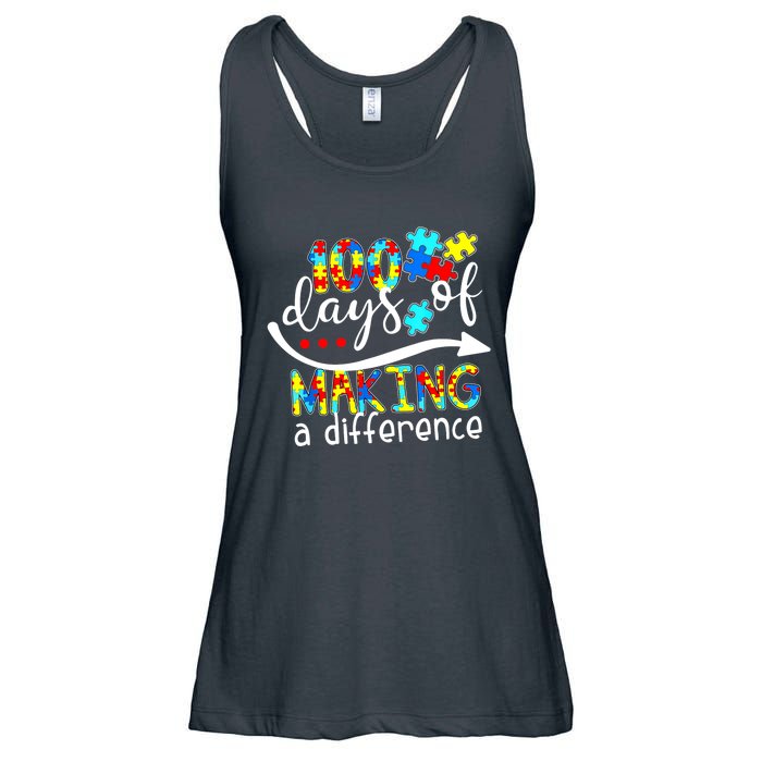 100 Days 100th Day Of School Teacher Autism Awareness Gift Ladies Essential Flowy Tank