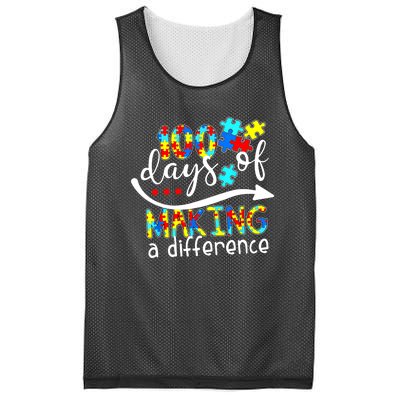 100 Days 100th Day Of School Teacher Autism Awareness Gift Mesh Reversible Basketball Jersey Tank