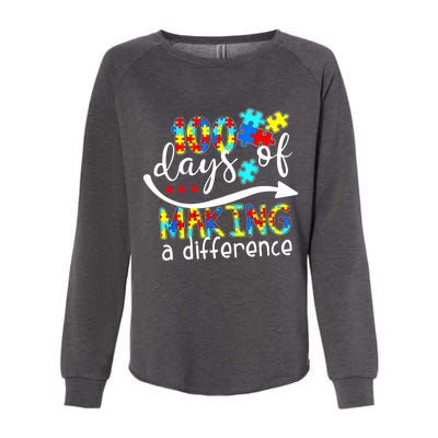 100 Days 100th Day Of School Teacher Autism Awareness Gift Womens California Wash Sweatshirt