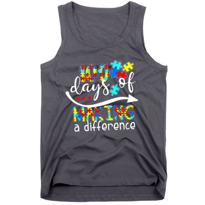 100 Days 100th Day Of School Teacher Autism Awareness Gift Tank Top