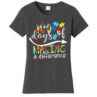 100 Days 100th Day Of School Teacher Autism Awareness Gift Women's T-Shirt