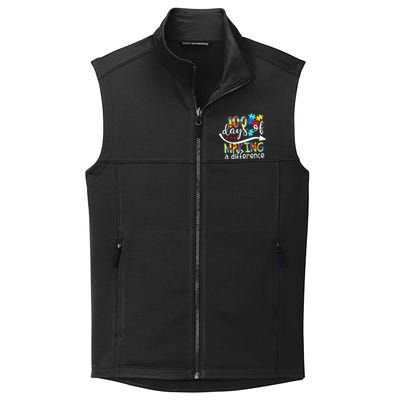 100 Days 100th Day Of School Teacher Autism Awareness Gift Collective Smooth Fleece Vest