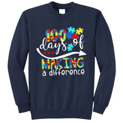 100 Days 100th Day Of School Teacher Autism Awareness Gift Sweatshirt