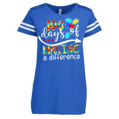 100 Days 100th Day Of School Teacher Autism Awareness Gift Enza Ladies Jersey Football T-Shirt