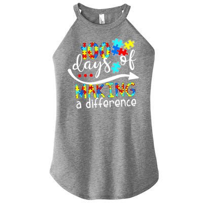 100 Days 100th Day Of School Teacher Autism Awareness Gift Women's Perfect Tri Rocker Tank