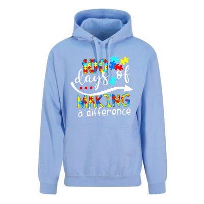 100 Days 100th Day Of School Teacher Autism Awareness Gift Unisex Surf Hoodie