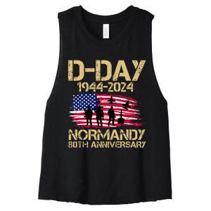 1944 Dday 2024 80th Anniversary Normandy Women's Racerback Cropped Tank