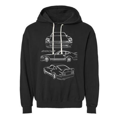 1978 Datsun 280z Vintage Jdm Tuner Collector Car Garment-Dyed Fleece Hoodie